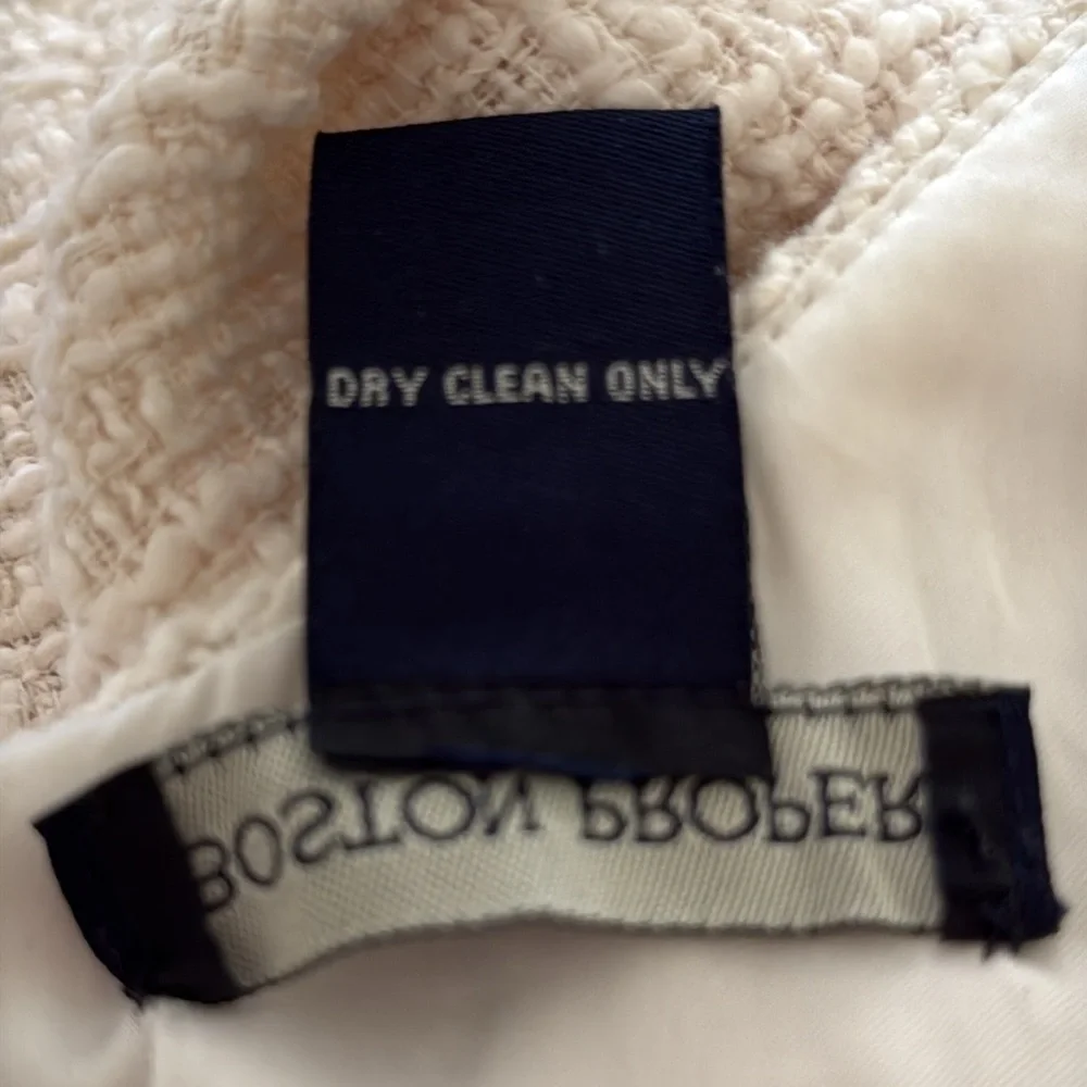 Boston Proper cream tweed boucle knit sheath dress classic - Picture 13 of 16